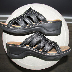 Clarks Bendables Braided Leather Clogs Shoes 60236